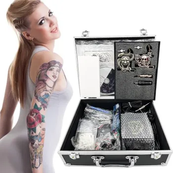 2023 Professional Wireless Tattoo Machine Kit with Electric Aluminum Case