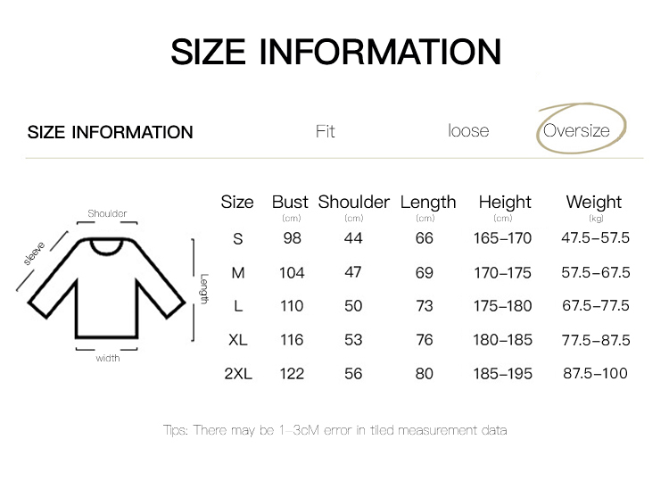 Size Information 09z