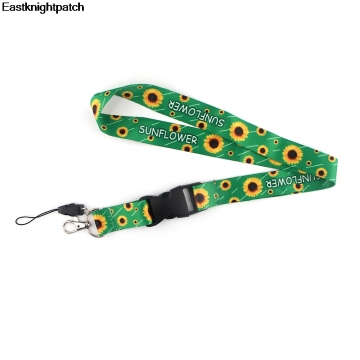 E1832 Hidden Disabilities Summer Sunflower Lanyard ID Card Holders Mobile Phone Neck Straps ID Holder Keychain Trucker Gift