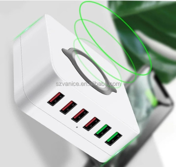 7-in-1 Smart 72W 6 Port Fast USB Charger & Wireless Dock
