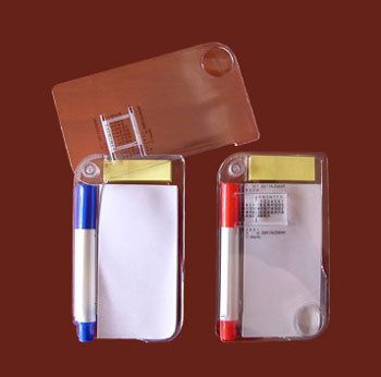Conjunto de mesa com bloco de notas de caneta esferográfica