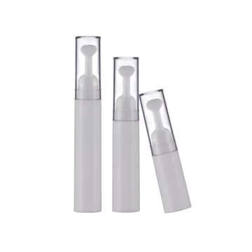cosmetic packaging 10ml 15 ml ball bearing eye cream silver steel airless bottle flat applicator