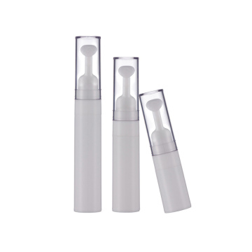 Cosmetische verpakking 10 ml 15 ml bogellager oogcrème zilveren stalen luchtloze fles platte applicator