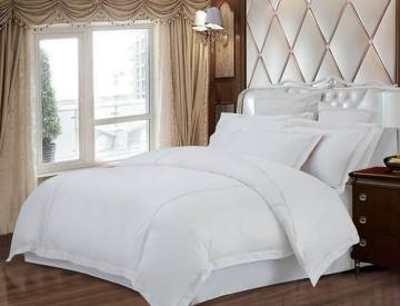 Klassische 3cm Streifen Hotel Bettwäsche 100 % Baumwolle weiß