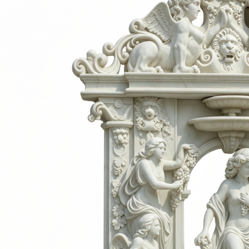 Fuente romana clásica de mármol blanco