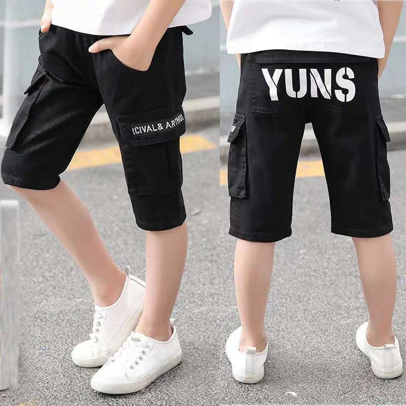 EACHIN Baby Boys Shorts Summer Boys Sport Shorts Elastic Waist Pants Calf Length Trousers Teens 3-14 Years Old Children Clothes