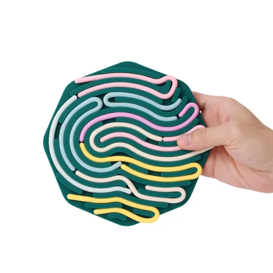 Decompression and Stress Relief: Silicone Pull String Sensory Activity Board - Fidget Toys for Kids and Adults