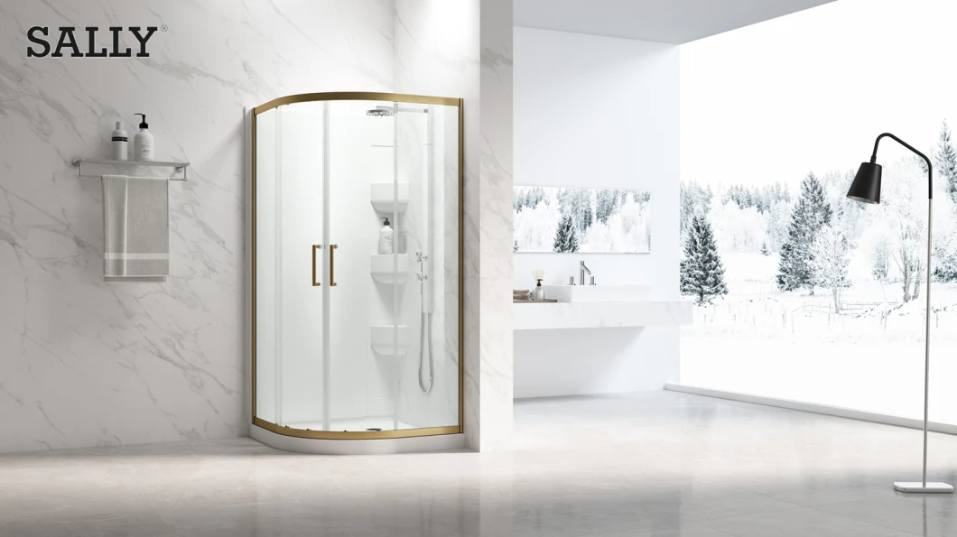 Sally Shower Cit Accessessy Accessyply Want Want Gold Radmed 38 x 38 -дюймовый круглый душевой комнаты раздвижные дверные душевые корпуса