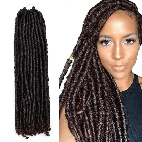 Brown Black 18 inch Bohemian Locs Women Faux Dreadlocks Braids Goddess Faux Locs Synthetic Crochet Braiding Hair Extensions