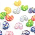 100Pcs New Mix Farben Glitter Gefülltes Harz Herz Flatback Cabochon Für DIY Phone Craft Dekoration