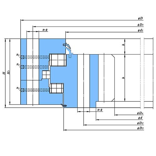 内圈带齿三排圆柱滚子转盘轴承
