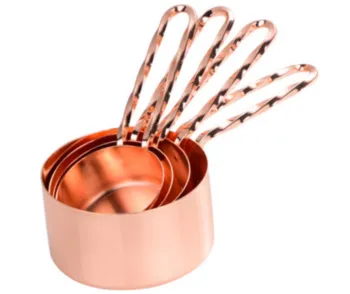 Copper Coated 4PCS Stainless Steel Measuring Cups