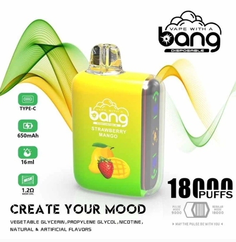 Bang 18000 Puffs يمكن التخلص منها بالجملة