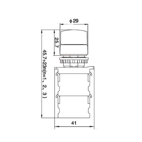LA38-205 series Modular Contacts Plastic Selector Switch