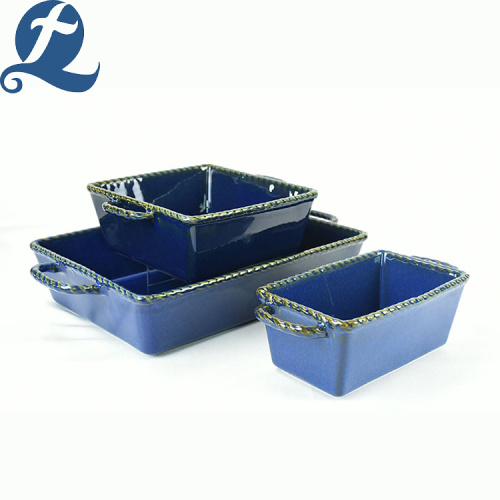 Bakeware in ceramica binaurale stampato vendita calda