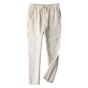 Custom Eco-Friendly Mens Beige Hemp & Linen trousers