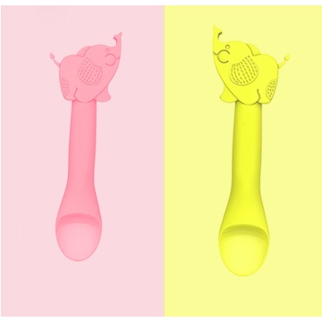 Cute Elephant-shape Toddler Silicone Spoon Train Soft Spoon