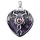 Amethyst Heart Antique Silver Double Dragon Stone Pendant (32x42mm) Necklace 45cm Black Cord