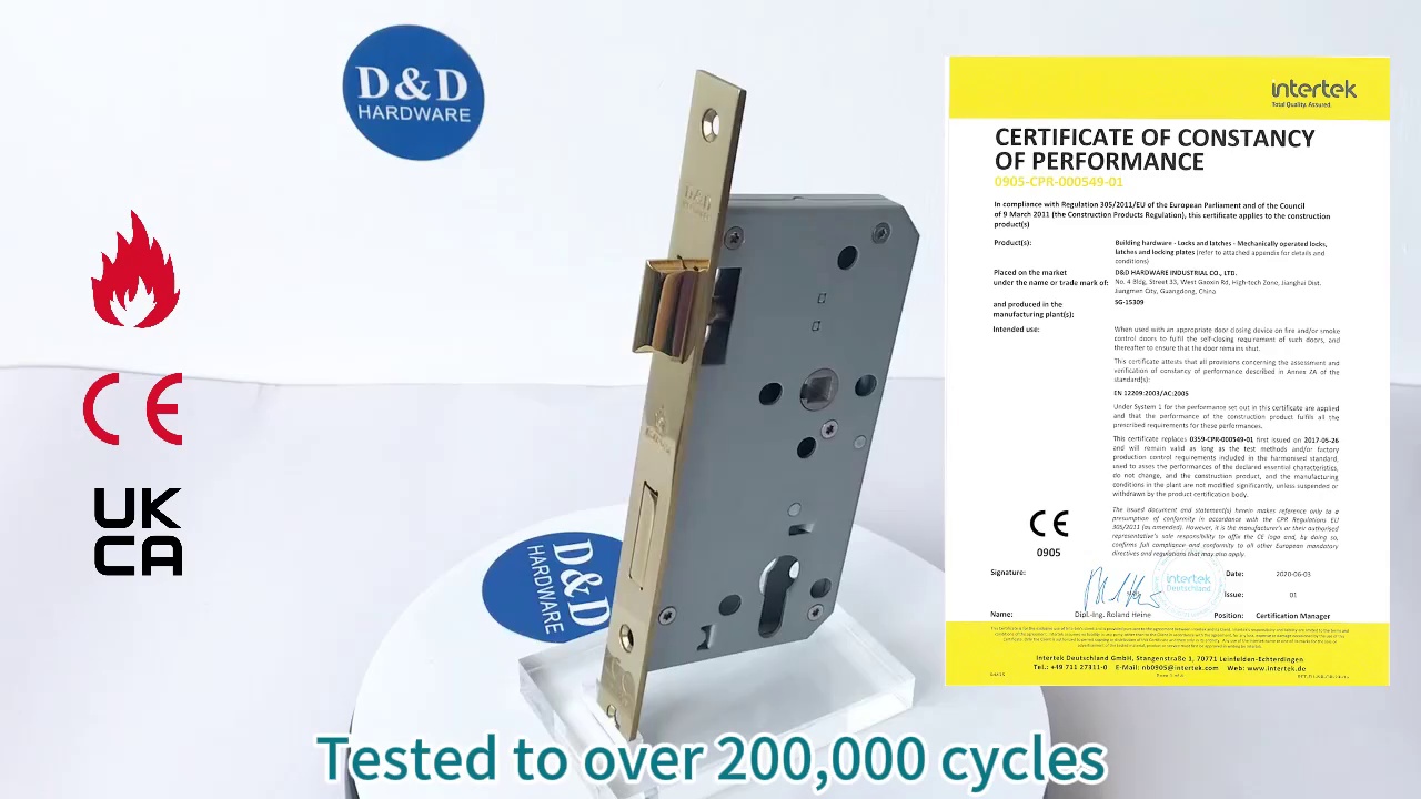 CE Security Euro Fire Rated Stainless Steel Safe Mortise Handle