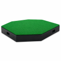 Estera de práctica de golf inclinada octogonal de 1,5 m, césped de golf de amortiguación premium de 3 capas con asas laterales incorporadas