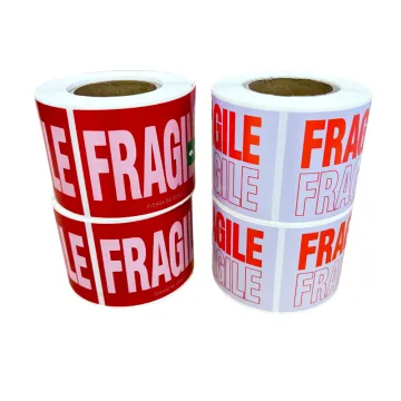 Red Adhesive Fragile Sticker Tape Roll