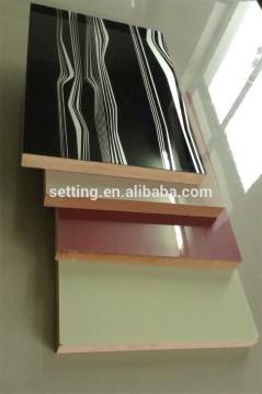 Fibreboards Type and Wood Fiber,Acrylic+MDF +melamine paper Material High gloss Acrylic MDF boards