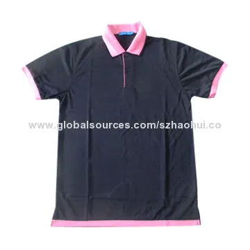 Men's fancy short sleeve polo shirt with double collars and hems