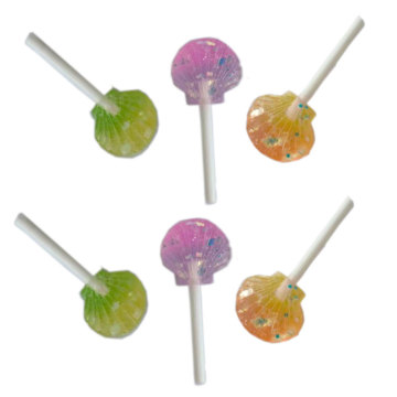 Sweet Glitter Shell Shaped Lollipop Candy Flat back Resin Cabochons For Headwear Earring Pendant Jewelry Making Accessories