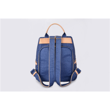 Blauer Vintage Nylon Rucksack Unisex Casual Bookbag