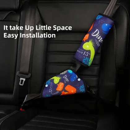 Cartoon seat belt pillow with seat belt adjuster