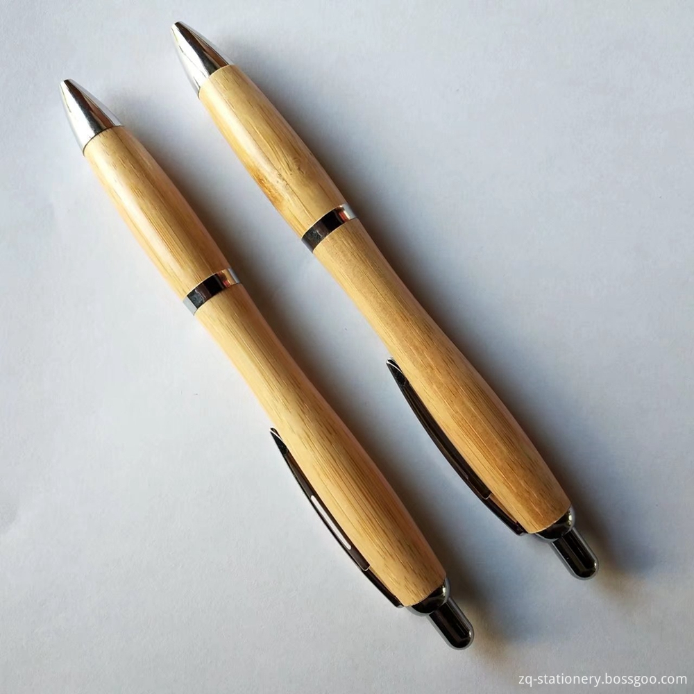 Curved Bamboo Material Most Popular Ball Pen