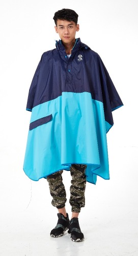 Waterproof colored cycling rain poncho with logo