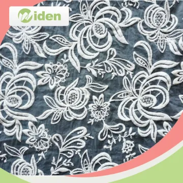 guangzhou lace fabric, border embroidered lace for bridal dress, beautiful lace fabric