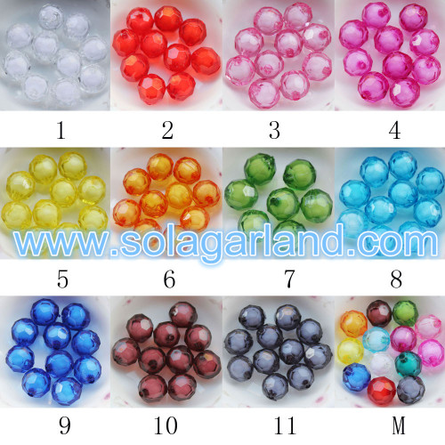 8-20MM Acryl Runde Facettierte Perle In Perlen Stil Schmuck, der klobige Perlen macht