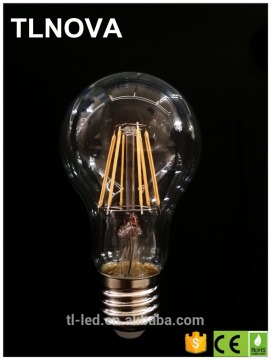 A60 LED bulb,360 degree 6w COB sapphire filament LED bulb high lumen CE ROHS standard made in China