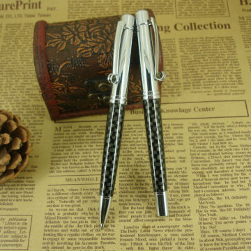 Newest Design Checked Pattern Twin Pen set Ballpoint Pen and Roller pen Business and Office Writing Instrument Fashion Gifts Set