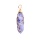 Sodalite Hexagonal Pointed( 8x32mm) Pendant Wrapped Gold Wire Necklace 45cm Black Cord