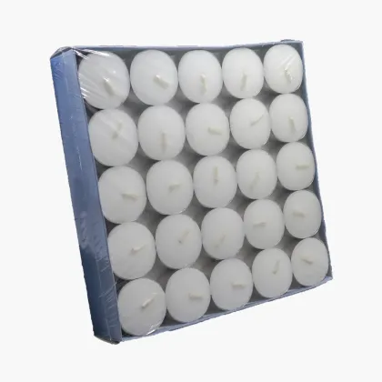 White Unscented long burning time tealight candles 8h