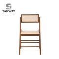 Hot Selling Nordic Stylish Wood Cane Seat Dining Chairs Home Furniture Nature Wicker Rattan Dining Chairs