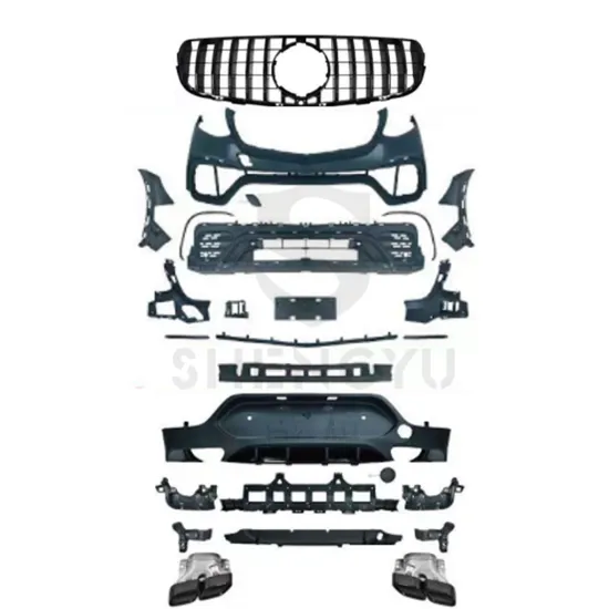 AMG Style Front Bumper, Rear Diffuser, Grille, and Tail Throat Kit for Benz GLC Coupe C253 (2016-2019)