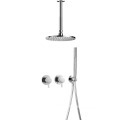Hotel-Grade Brushed Nickel Shower System: Concealed Mixer Faucet Set with Rainfall Head and Wall Mount Options for Bathroom