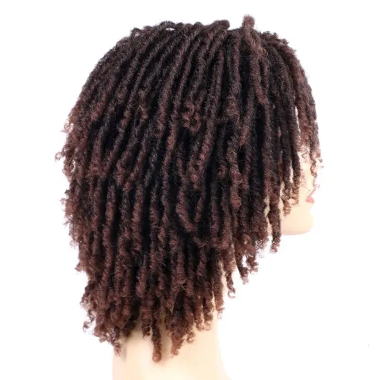Short Soft Faux locs Black Synthetic Wigs For Black Women Dreadlock Dreads Braiding Crochet Twist African Fiber Hair Wig