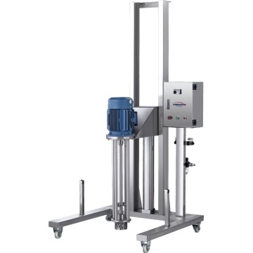Homogeneizador de elevación neumática móvil de laboratorio.