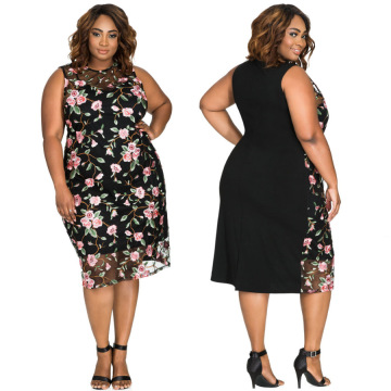 2024 Oversized Plus Size Embroidered Short Skirt Dress XL-4X