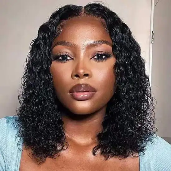 Cheap Price Black  Short Peruvian Bob Wig Transparent Human Lace Frontal Wig Virgin Brazilian Hair Wig For Black Women