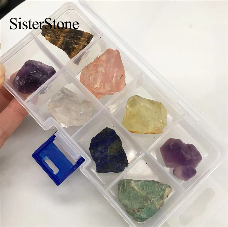 8pcs natural quartz crystal rough gemstones and minerals healing raw stones as gifts