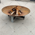 Corten steel metal fire bowl modern