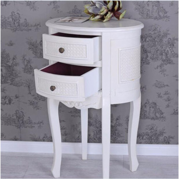 Vintage Bedside Table White Nightstand Shabby