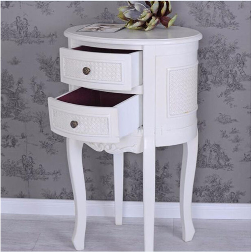 Vintage Bedside Table White Nightstand Shabby