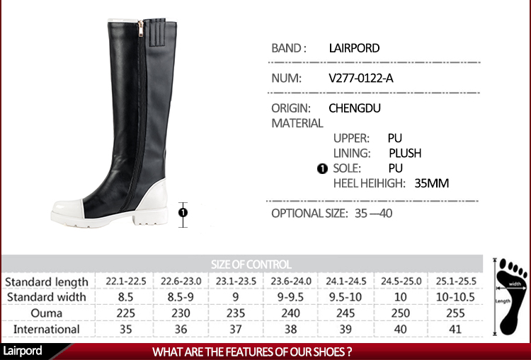 black white Hit color design women's boots